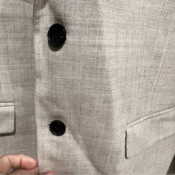 NWT The Kooples men's BEIGE WOOL SUIT FITTED JACKET size 48 French us size 38 - Picture 9 of 16